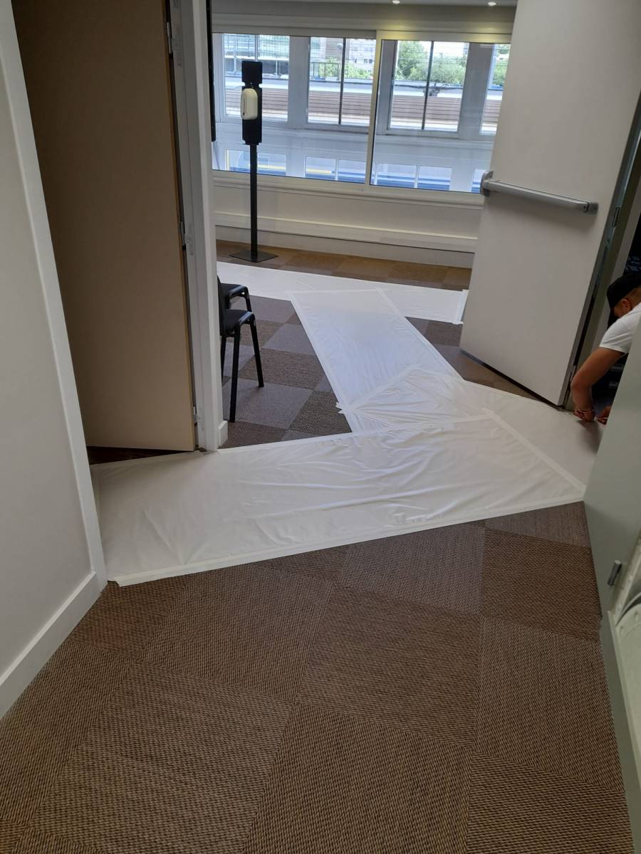 Protection des sols pour rénover des bureaux à Lyon 6