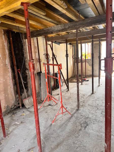 Mise en étaie pour réalisation plancher dans 3 appartements à Veigy Foncenex